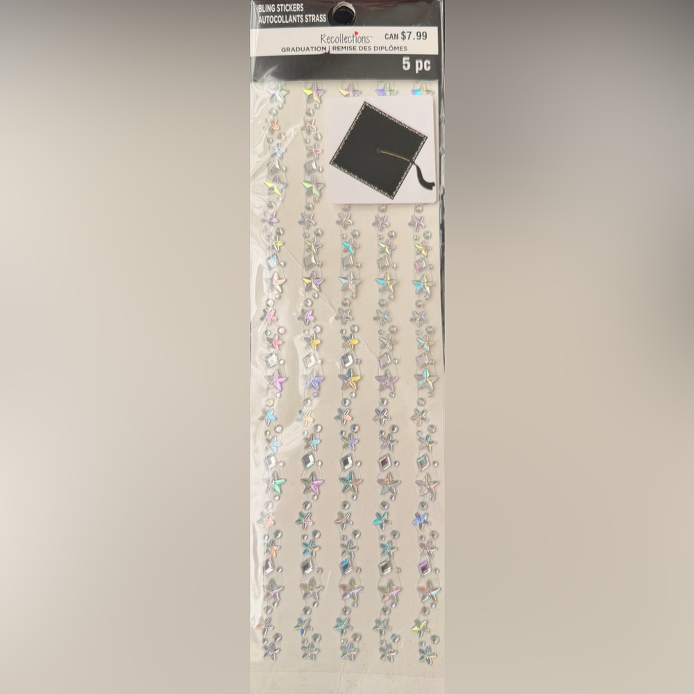 Recollections Iridescent Star & Dot Strip Stickers - Multi-Color #32